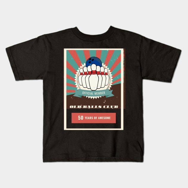 Old Balls Club Bowling Kids T-Shirt by Amart